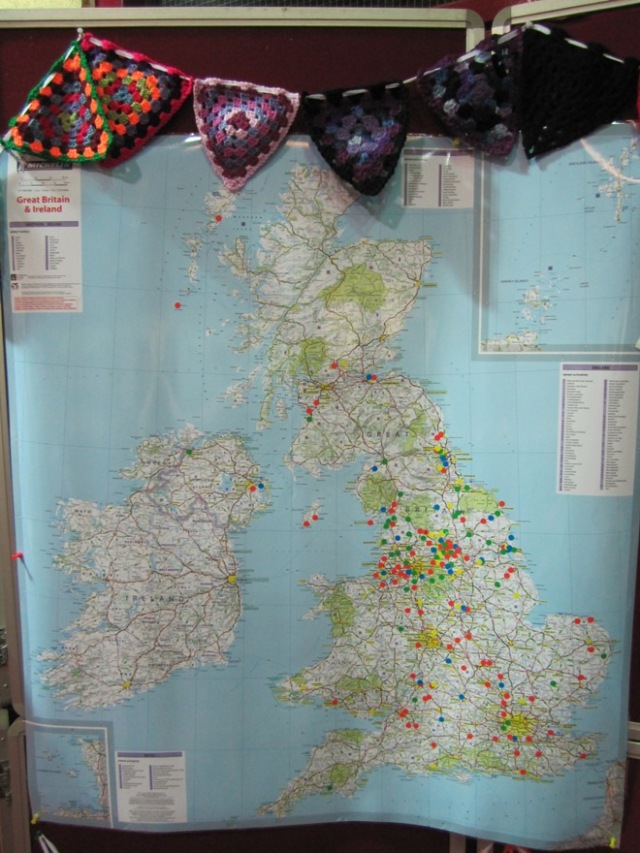 Map of Yarndale attendees - UK ©The House of Jones